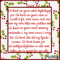 Soon its Christmas. Give away a gift ...Text norwegian animovaný GIF