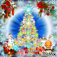 Happy Holidays, Merry Christmas animovaný GIF