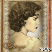 Porträt einer Vintage-Frau im alten Fotostil - Free animated GIF