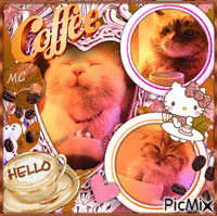 Coffee Cats- Wake up and smell the coffee - GIF animado grátis