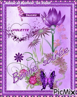 Amour et bonheur en violet animeret GIF
