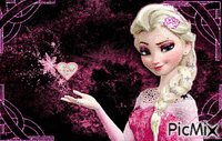 Frozen Elsa Rosa Infantil Para Niñas - GIF animasi gratis