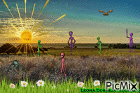 Extraterrestres animovaný GIF