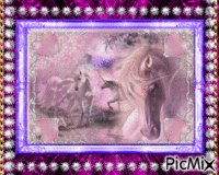 Licornes dans le rose animoitu GIF