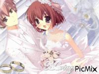 Mariage manga - GIF animado grátis