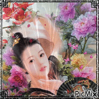 Portrait of a oriental woman - GIF animé gratuit