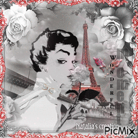 Femme Retro - Rouge, noir et blanc Animated GIF