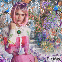 🌹ღ🌹 Zenaïde dans le jardin fantastique 🌹ღ🌹 Animated GIF