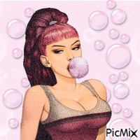 ROSE ET BULLES - Free animated GIF