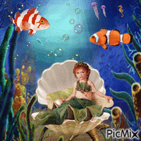 Underwater merbaby animált GIF