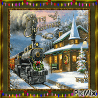 Christmas train - Free animated GIF