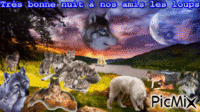 Les loups au coucher animovaný GIF