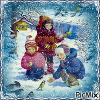 Fun sur la neige - GIF animé gratuit