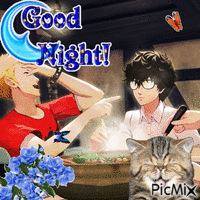 persona 5 goodnight - GIF animado gratis