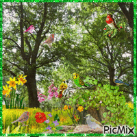 Frühling printemps spring - Бесплатный анимированный гифка