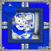 {(Christmas Greetings in Blue & Grey)} 动画 GIF