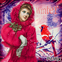 Winterdame in Rot