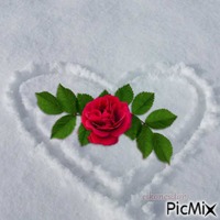 Καρδιά στο χιόνι GIF animé