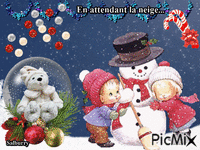 Bonhomme de neige animuotas GIF