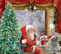 Busy Santa - Бесплатный анимированный гифка