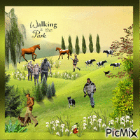 walking in the park Animiertes GIF