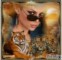 Her and the tigers - Animovaný GIF zadarmo