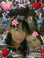 votre amie Marie-Neiges et sa petite fille Victorine Gif Animado