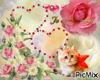 cadre coeur fleurs анимиран GIF