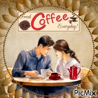 COFFEE COUPLE GIF animé