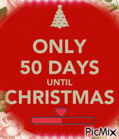 50 Days Until Christmas.  🙂✨️ анимированный гифка