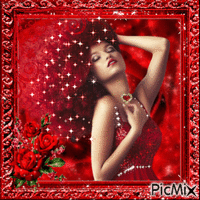 Woman in Red - Gratis animerad GIF