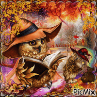 Chouette Automne animowany gif
