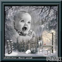 portait bébé hiver - Δωρεάν κινούμενο GIF