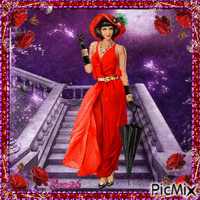 Woman in a Red Dress GIF animé