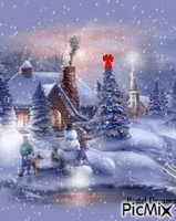 Winter scene animovaný GIF