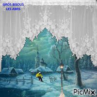 Zimný večer - Ingyenes animált GIF