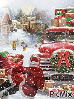 Se le paró el coche a Santa... animovaný GIF