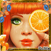 Concours : Portrait avec des oranges - GIF animado gratis