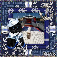 {☼}Nautical Sailor Kitty{☼} animuotas GIF
