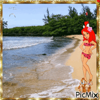 Cartoon girl in bikinis - GIF animé gratuit