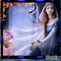 Princesa de azul GIF animé