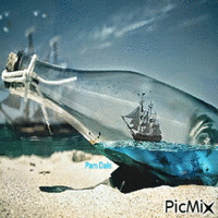 Ship in Bottle - Gratis animerad GIF