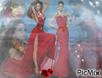 Damas de Rojo - Gratis animerad GIF