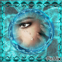 aqua lady in tears - Бесплатный анимированный гифка