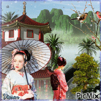Jardín en China - Animovaný GIF zadarmo