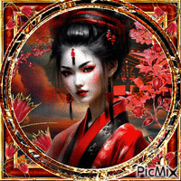 Geisha animēts GIF