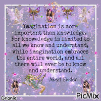 Einstein Quote on Imagination geanimeerde GIF