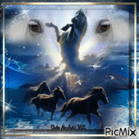 SPIRIT OF THE WHITE HORSE - Free animated GIF
