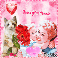 Bonne fête mamie  rose κινούμενο GIF