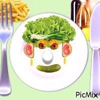 Varied salad decoration animowany gif